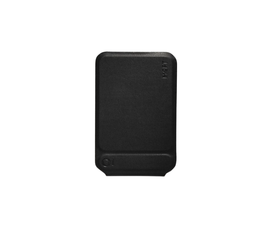 MOFT Snap tripod stand and wallet shown open in Jet Black