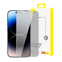 Baseus privacy tempered glass protector for iPhone 14 Pro - product and packaging