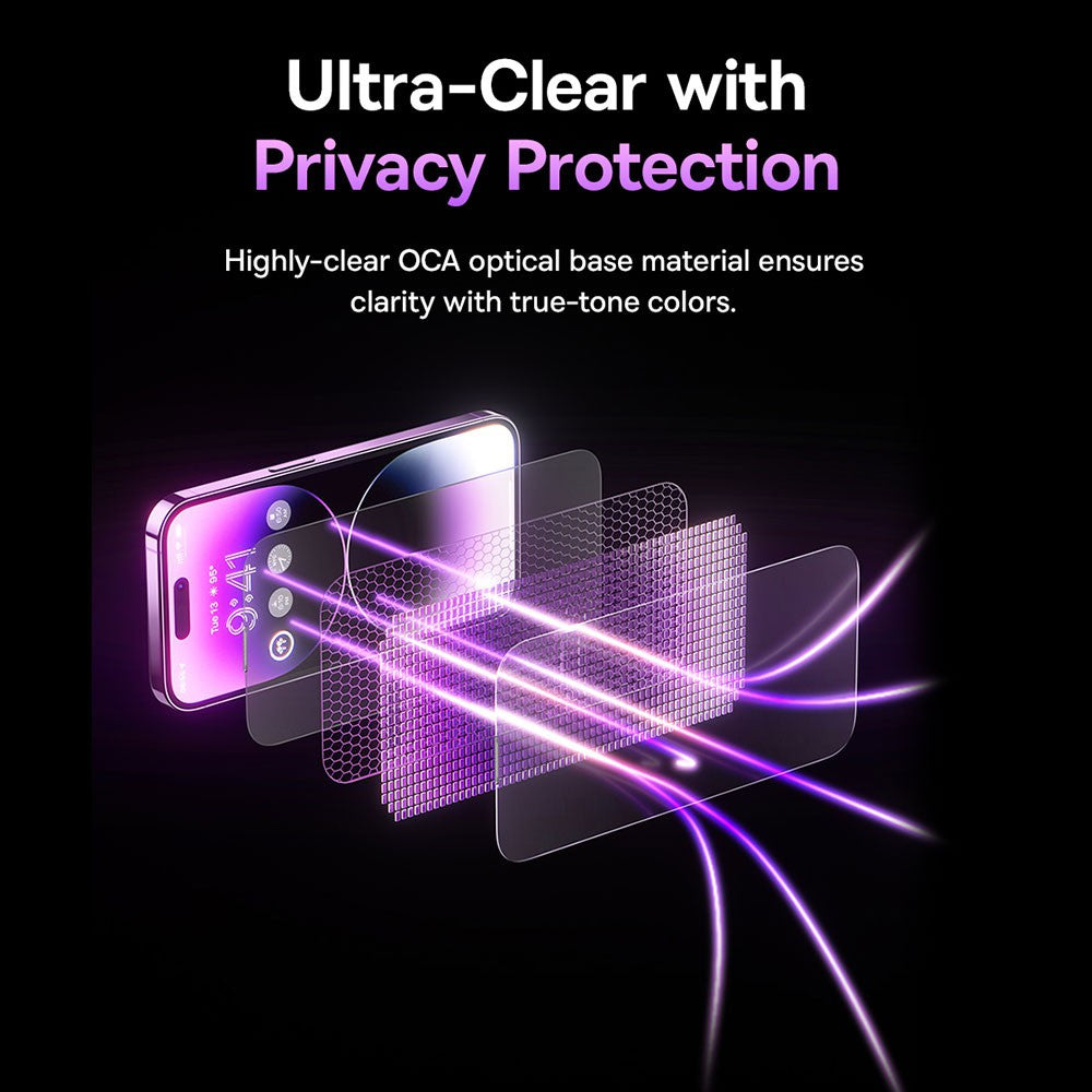Ultra-clear OCA material with privacy protection - iPhone 14 Pro Baseus screen protector