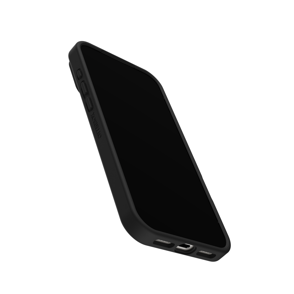 OtterBox React black case raised camera lip
