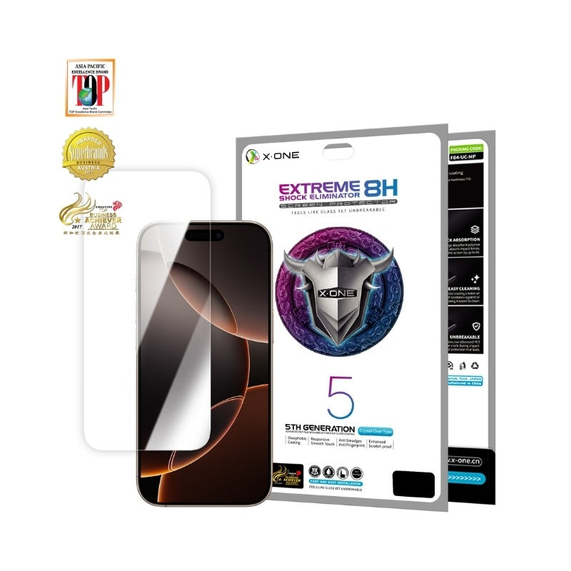 iPhone 16 Pro / 17 / 17 Pro / 18 Pro X.One Borderless Hybrid Polymer Clear Screen Protector